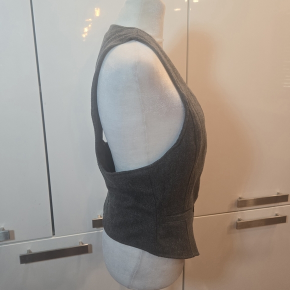 Vintage 90s Wool Gray Pleated Vest Womens Size Small - Picture 3 of 10